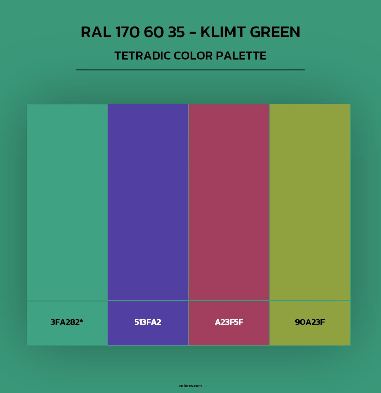 RAL 170 60 35 - Klimt Green - Tetradic Color Palette