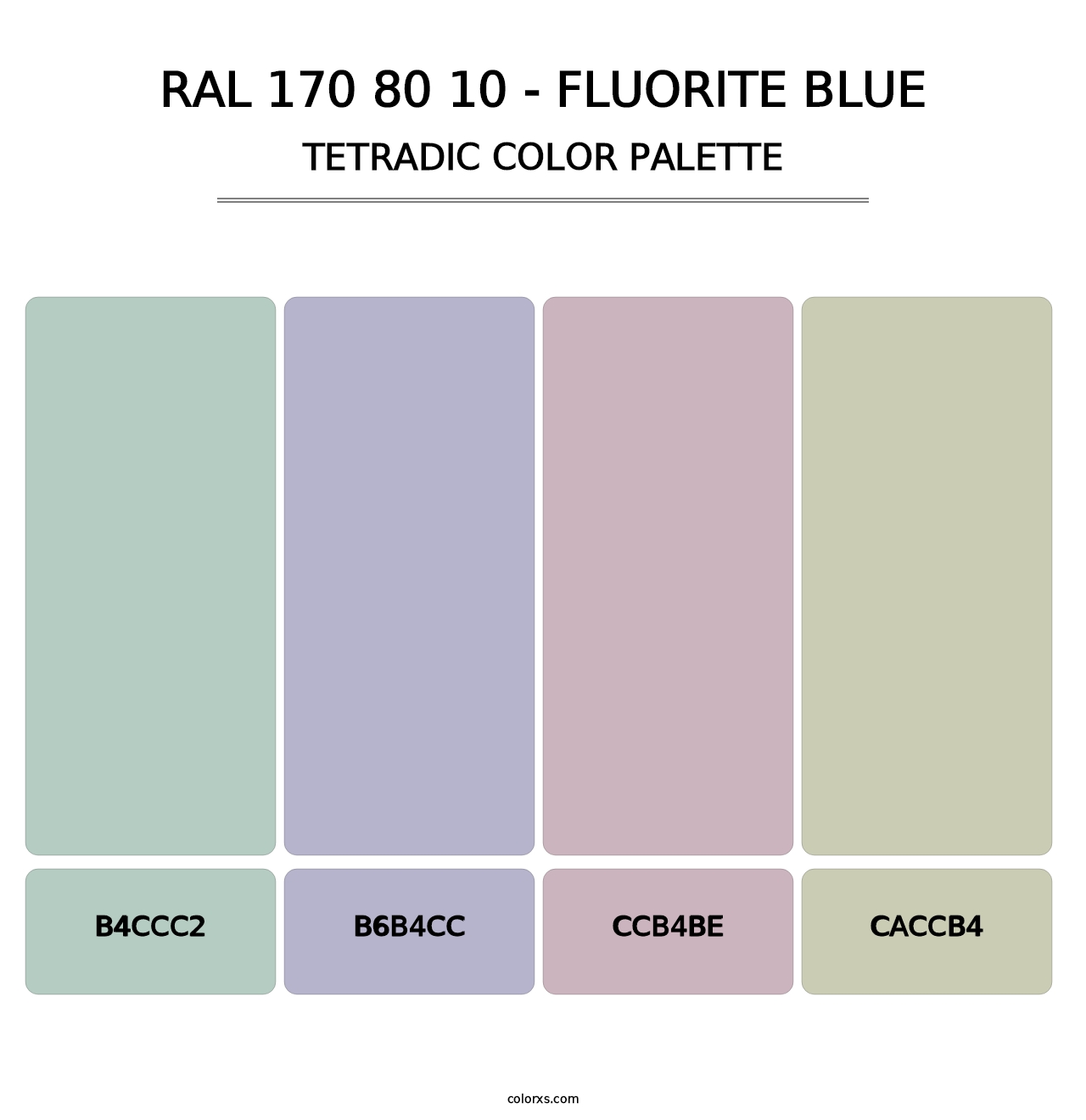 RAL 170 80 10 - Fluorite Blue - Tetradic Color Palette