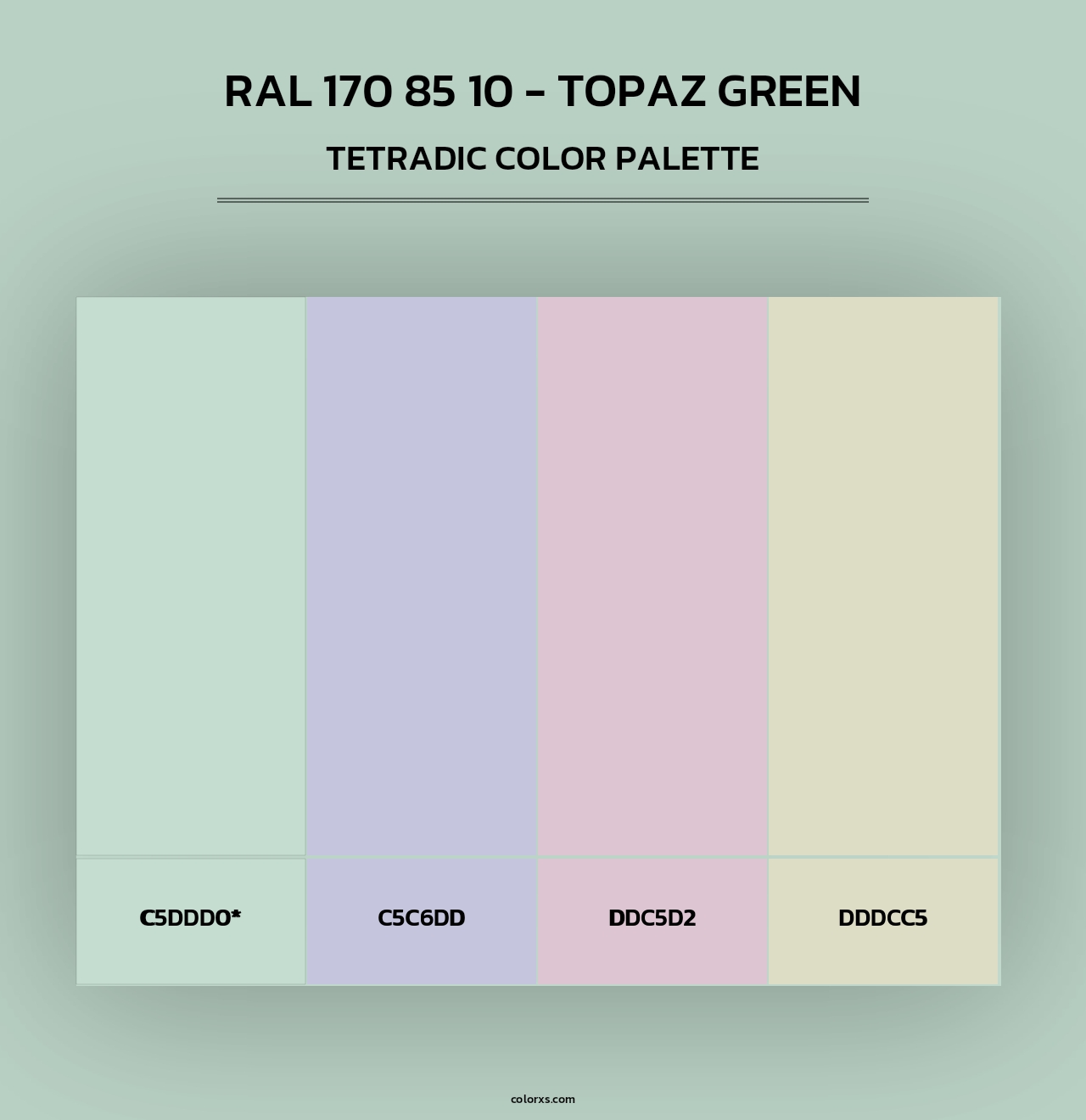 RAL 170 85 10 - Topaz Green - Tetradic Color Palette
