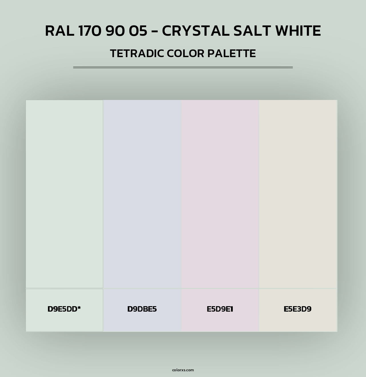 RAL 170 90 05 - Crystal Salt White - Tetradic Color Palette
