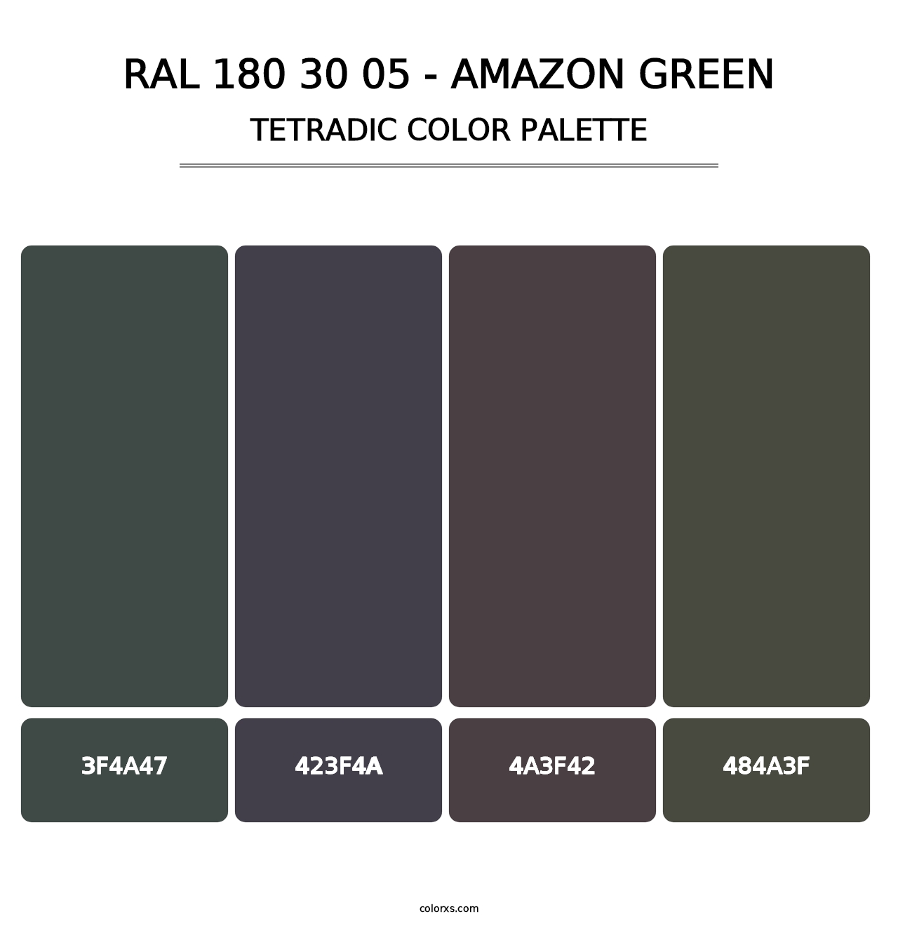 RAL 180 30 05 - Amazon Green - Tetradic Color Palette