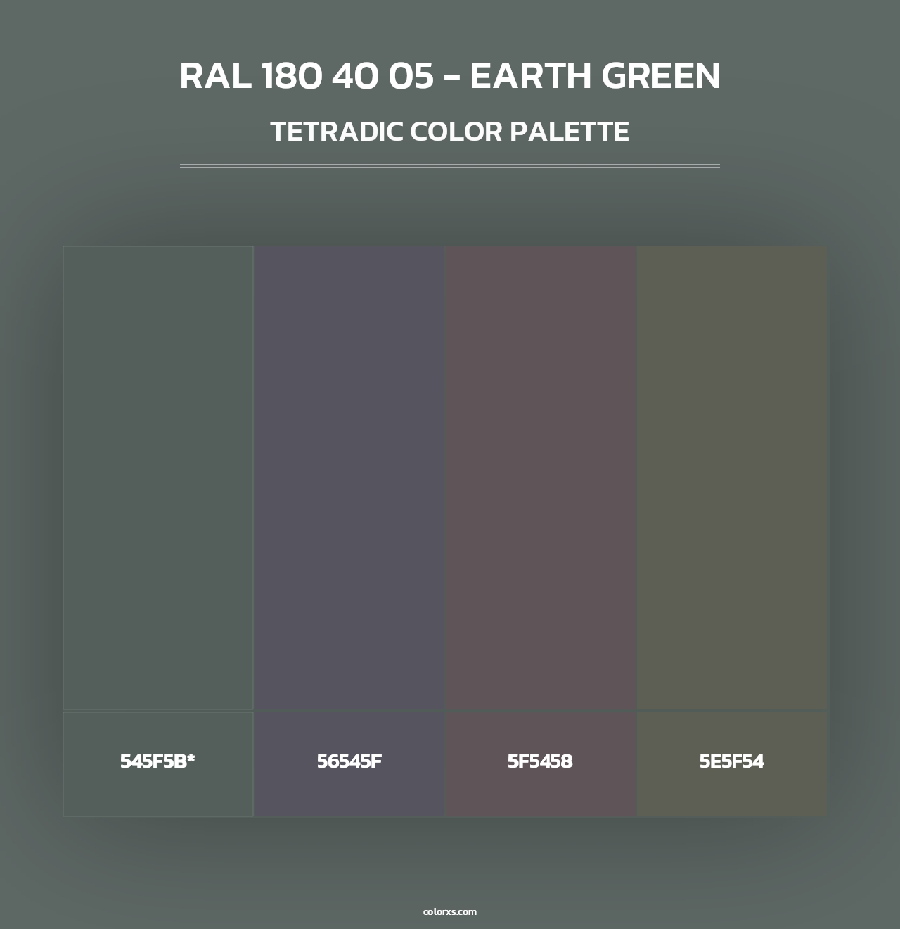 RAL 180 40 05 - Earth Green - Tetradic Color Palette