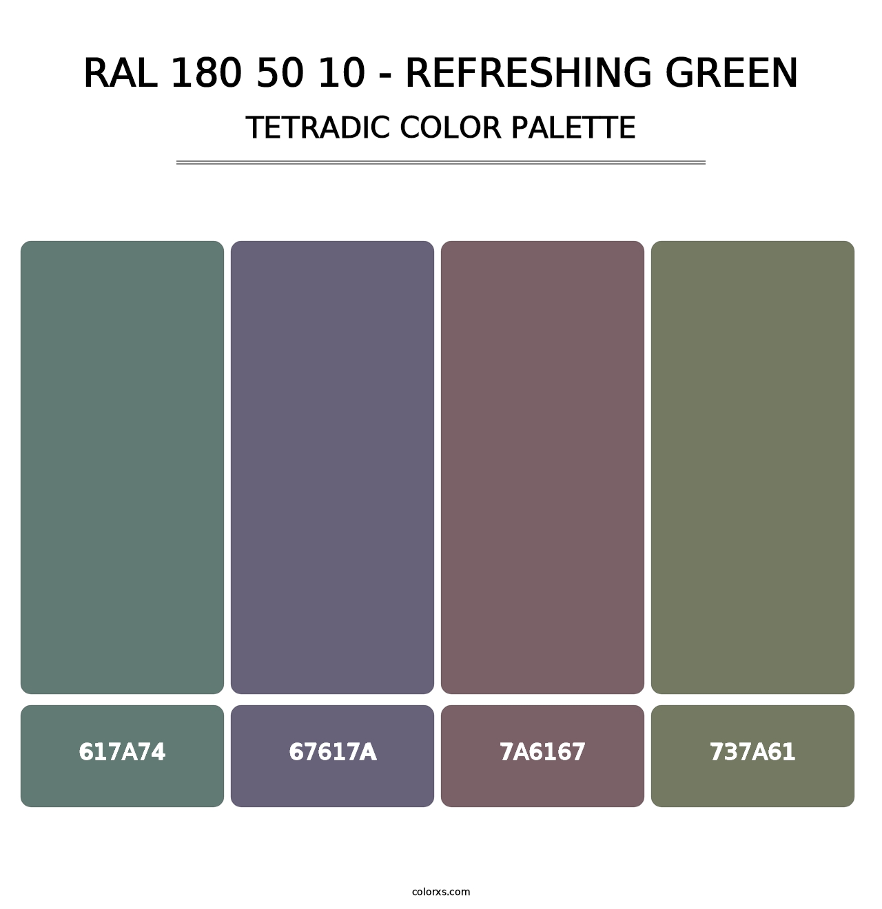 RAL 180 50 10 - Refreshing Green - Tetradic Color Palette