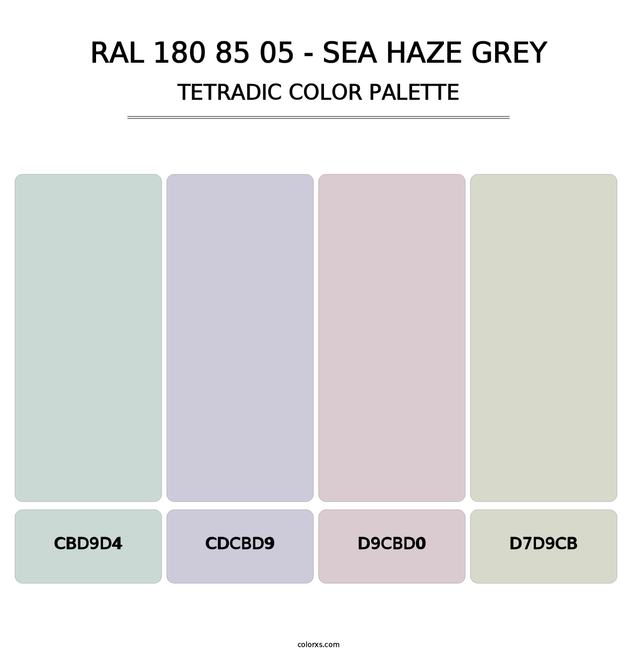 RAL 180 85 05 - Sea Haze Grey - Tetradic Color Palette