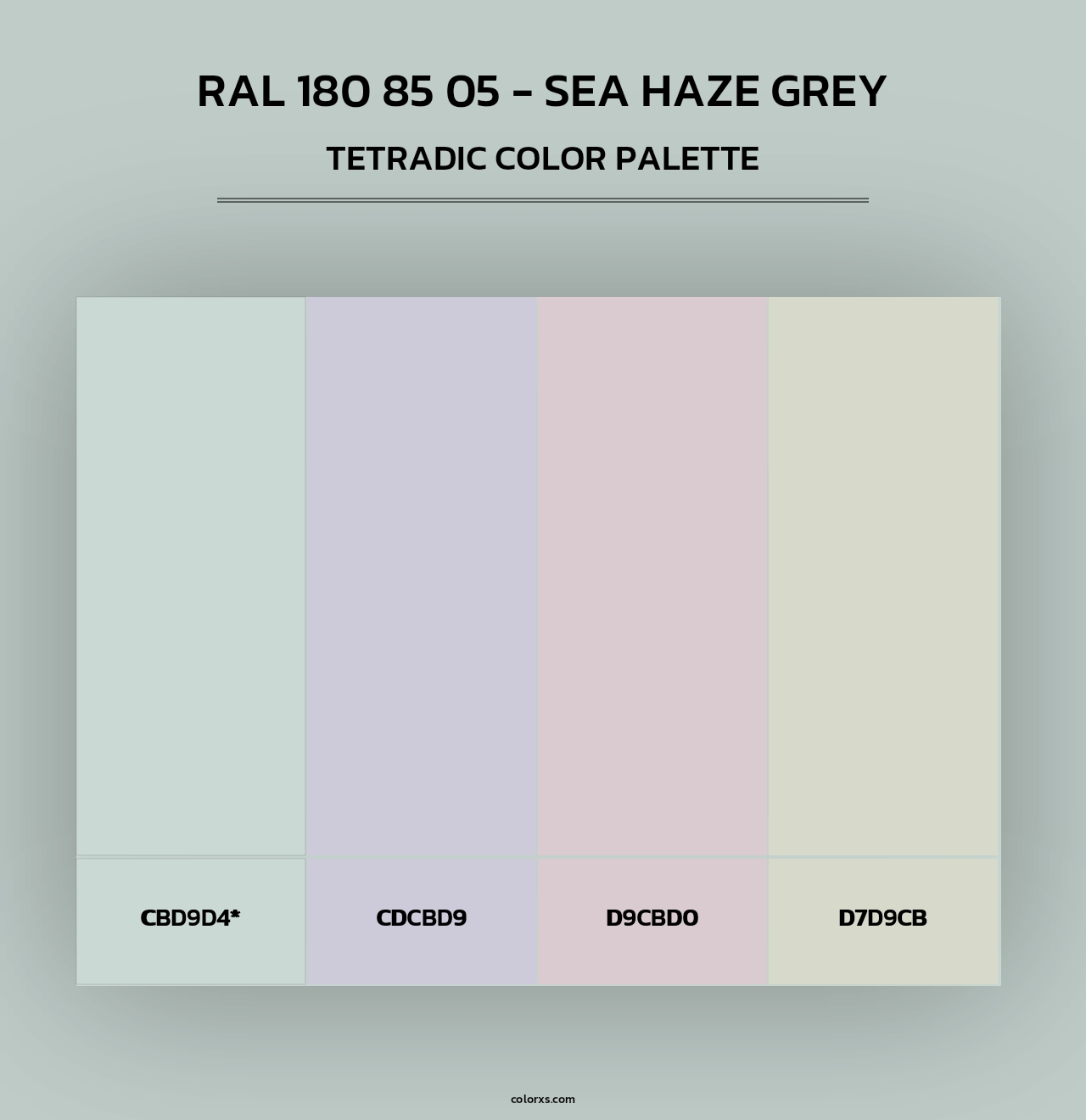 RAL 180 85 05 - Sea Haze Grey - Tetradic Color Palette