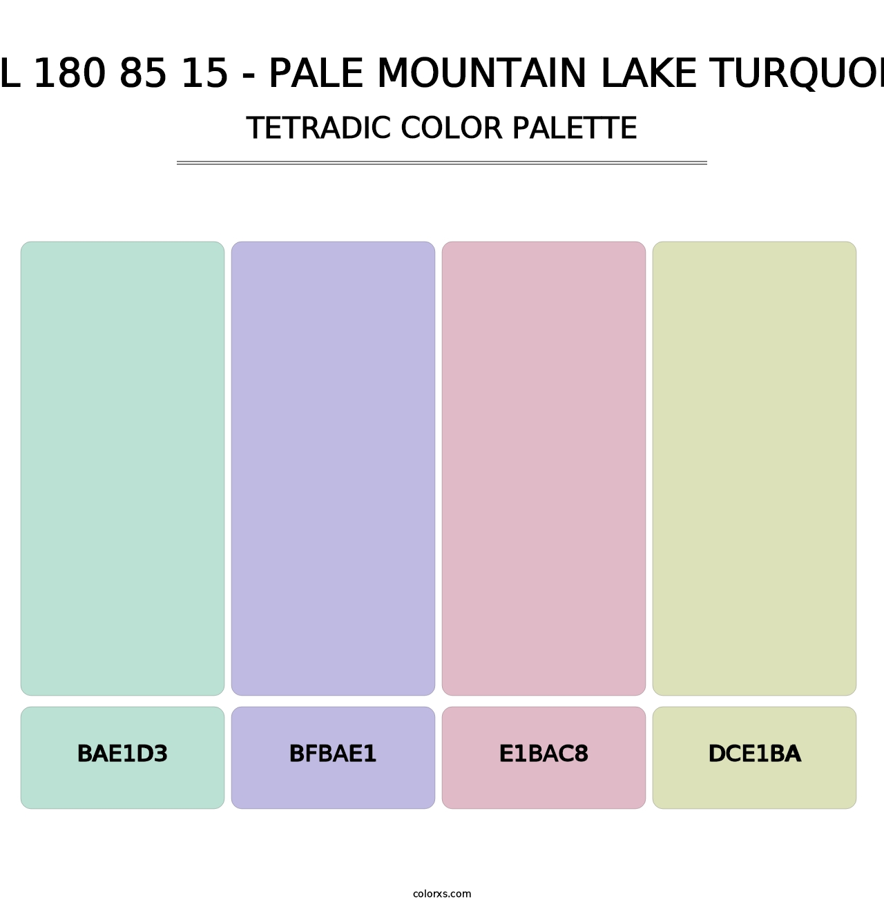 RAL 180 85 15 - Pale Mountain Lake Turquoise - Tetradic Color Palette