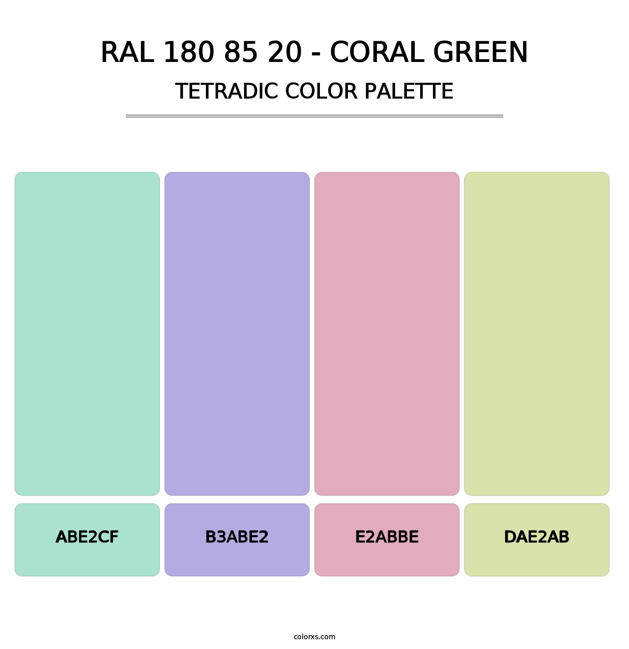 RAL 180 85 20 - Coral Green - Tetradic Color Palette