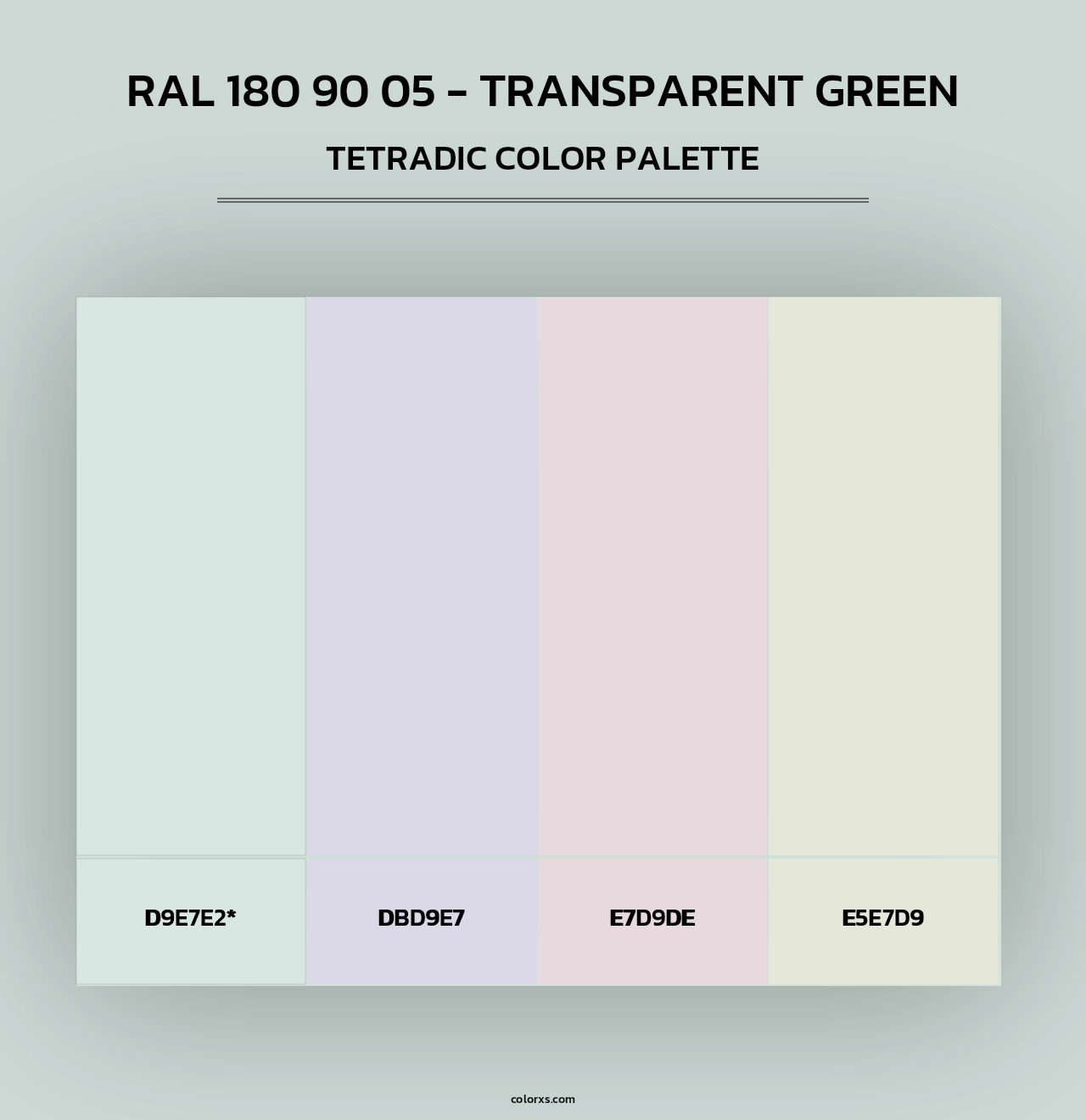 RAL 180 90 05 - Transparent Green - Tetradic Color Palette