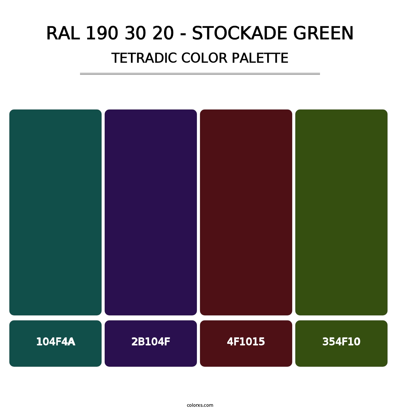 RAL 190 30 20 - Stockade Green - Tetradic Color Palette