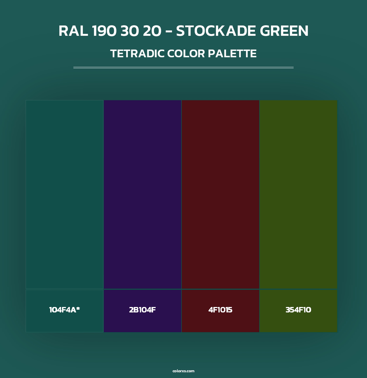 RAL 190 30 20 - Stockade Green - Tetradic Color Palette