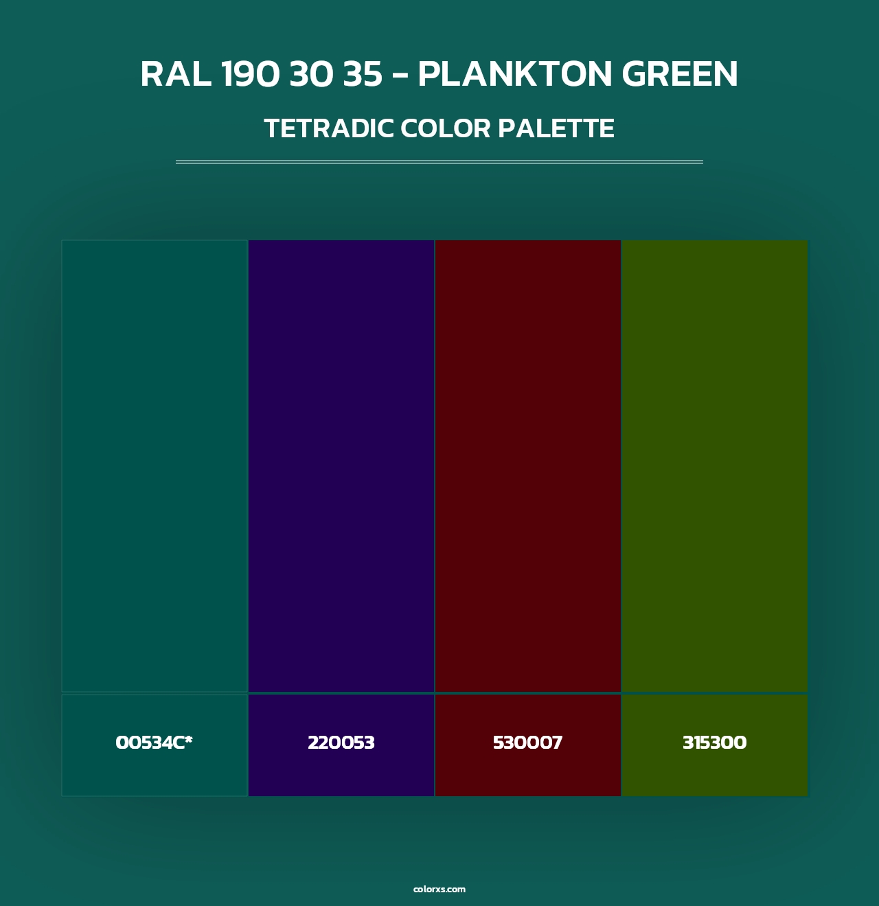 RAL 190 30 35 - Plankton Green - Tetradic Color Palette