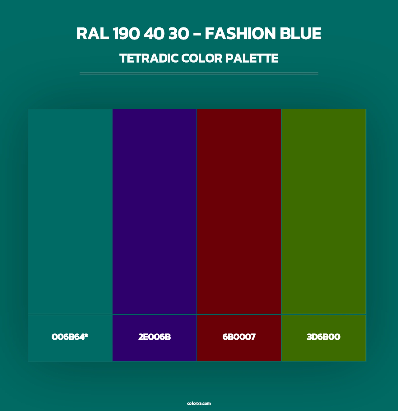 RAL 190 40 30 - Fashion Blue - Tetradic Color Palette