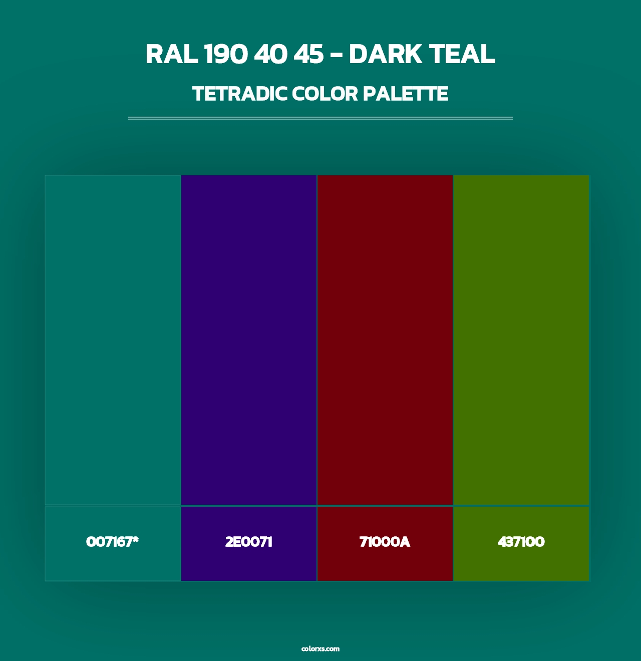 RAL 190 40 45 - Dark Teal - Tetradic Color Palette