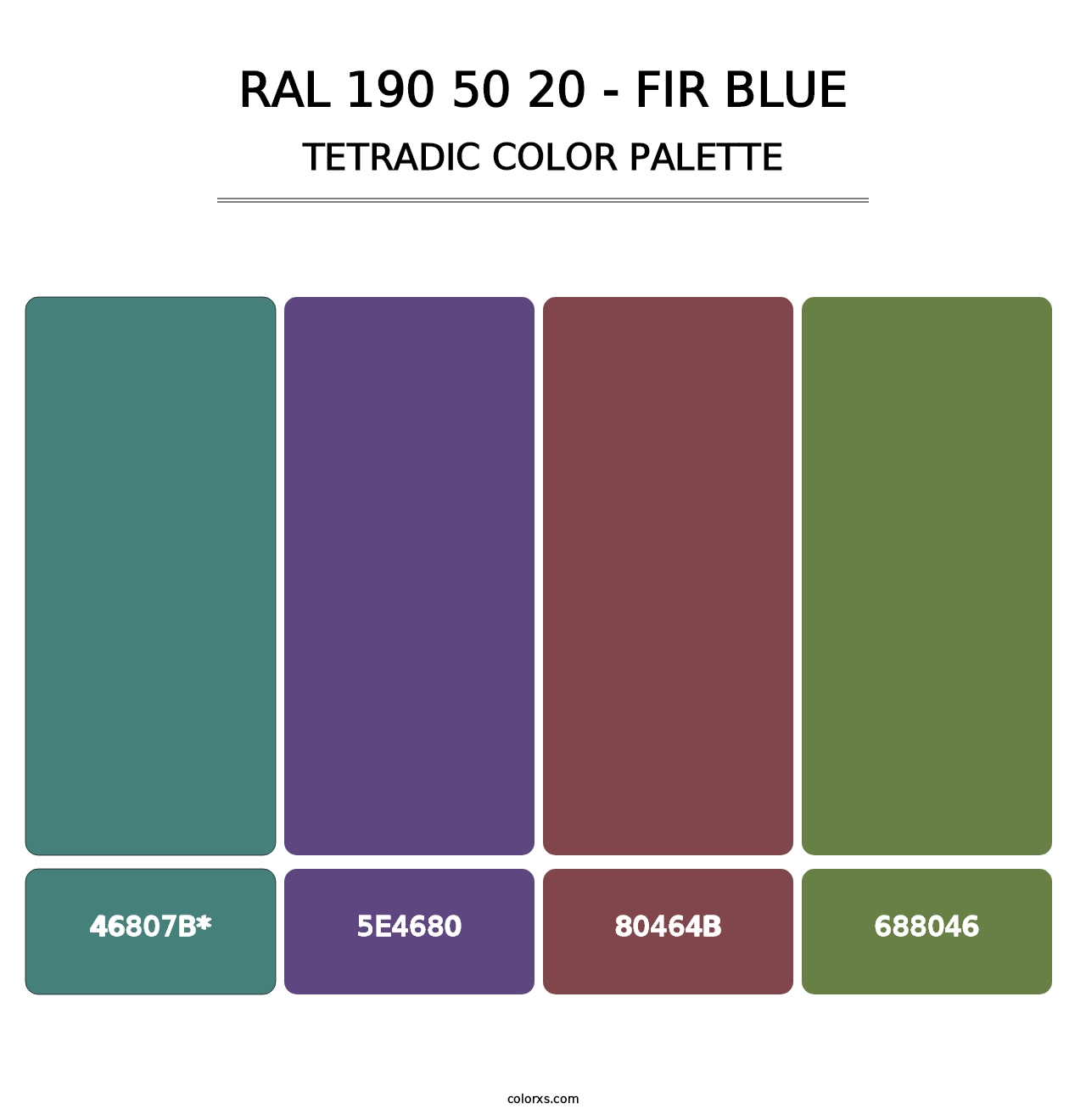 RAL 190 50 20 - Fir Blue - Tetradic Color Palette