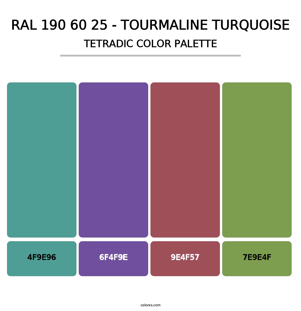 RAL 190 60 25 - Tourmaline Turquoise - Tetradic Color Palette