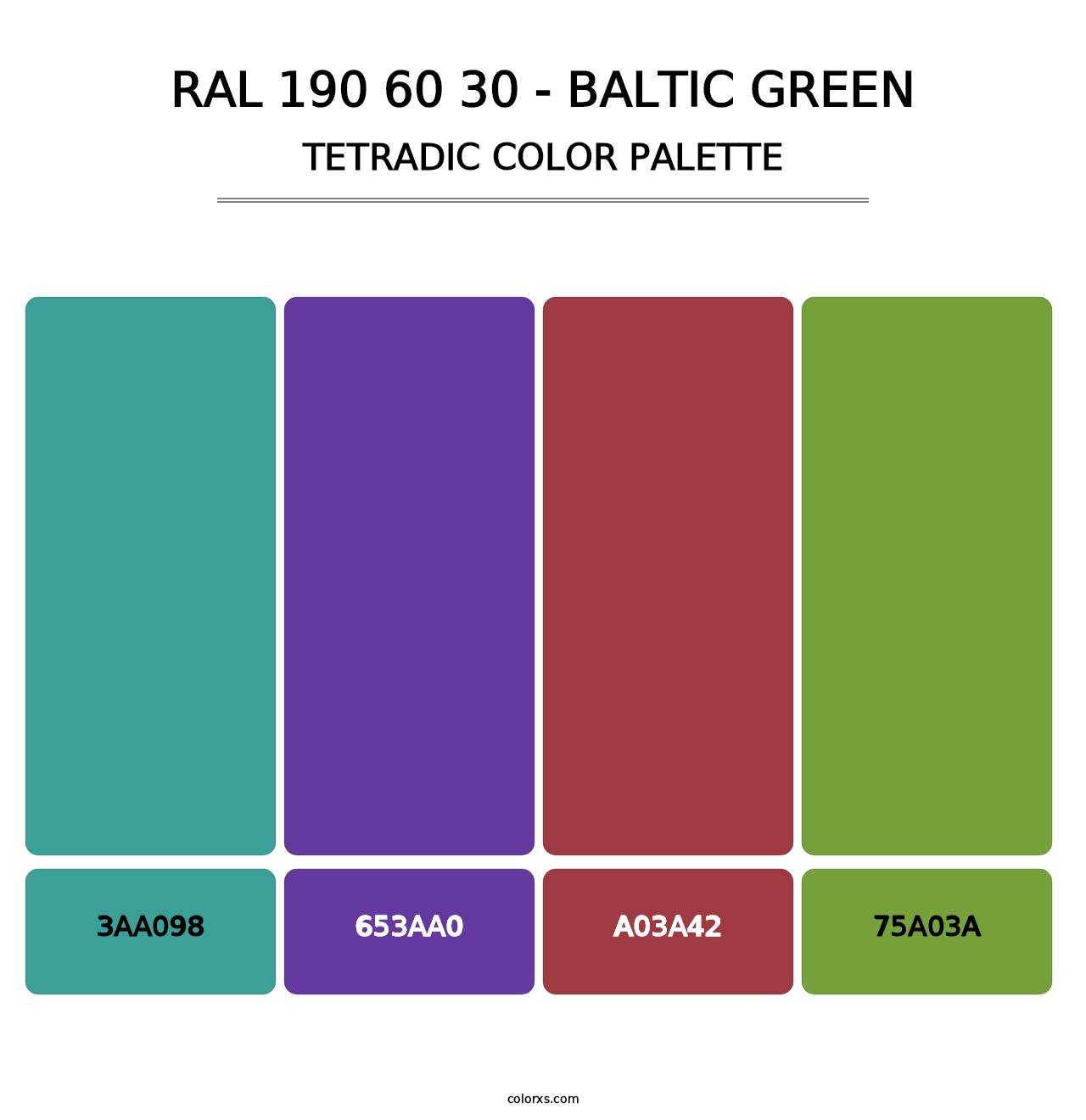 RAL 190 60 30 - Baltic Green - Tetradic Color Palette