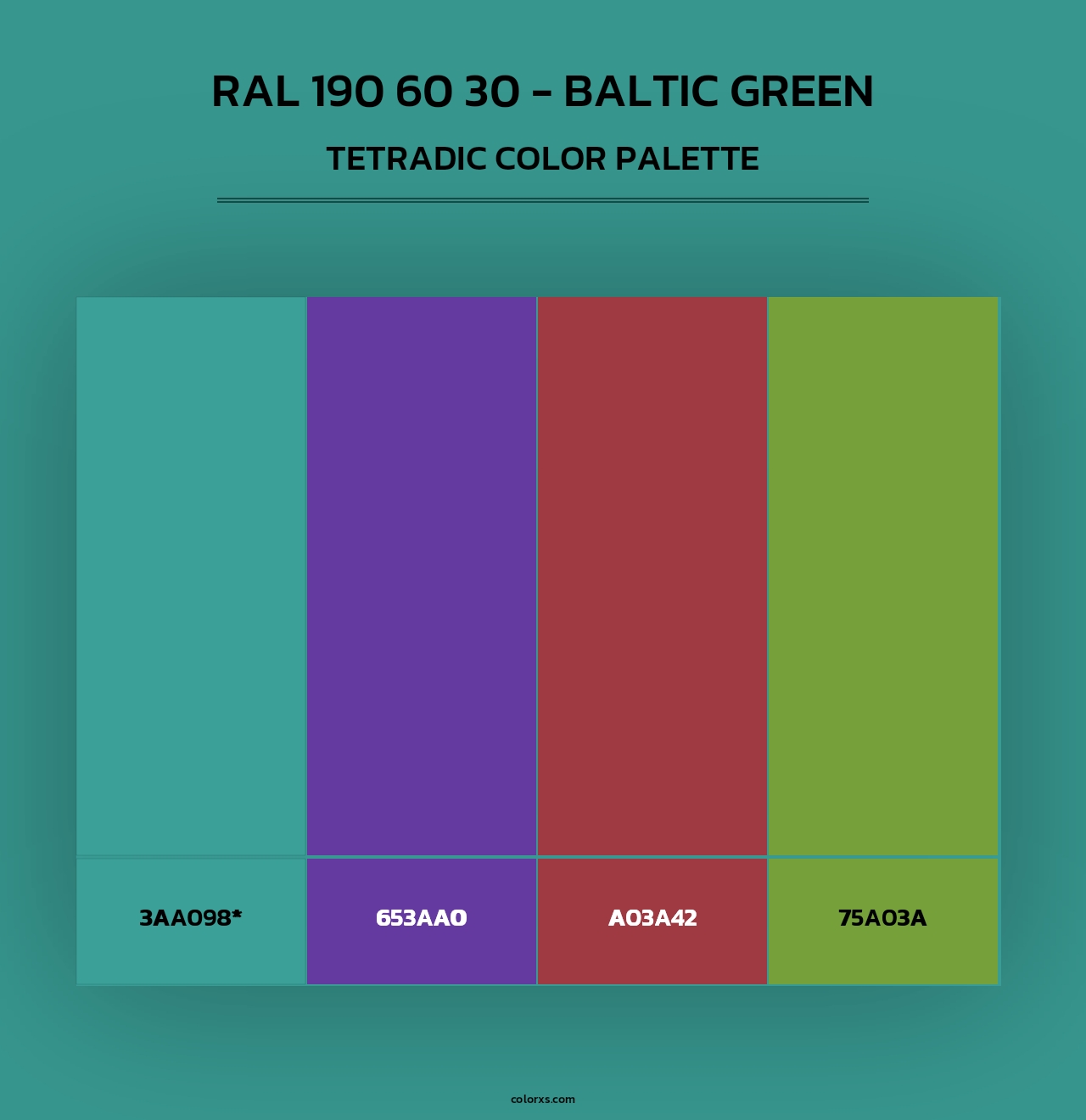 RAL 190 60 30 - Baltic Green - Tetradic Color Palette