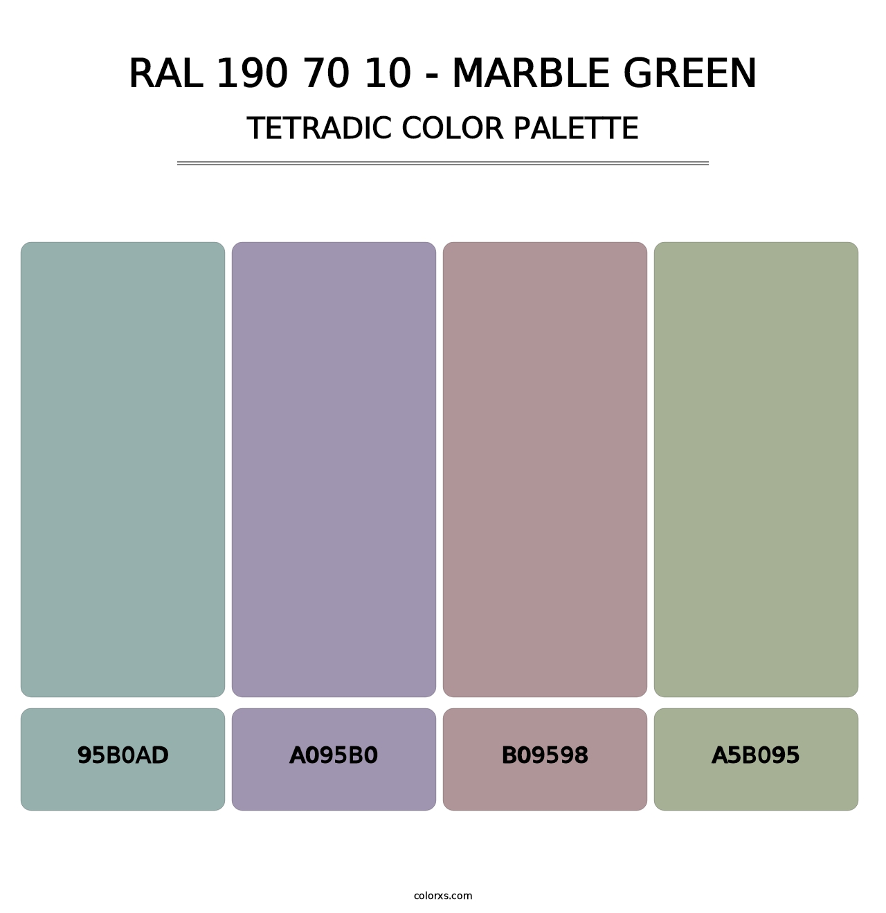 RAL 190 70 10 - Marble Green - Tetradic Color Palette