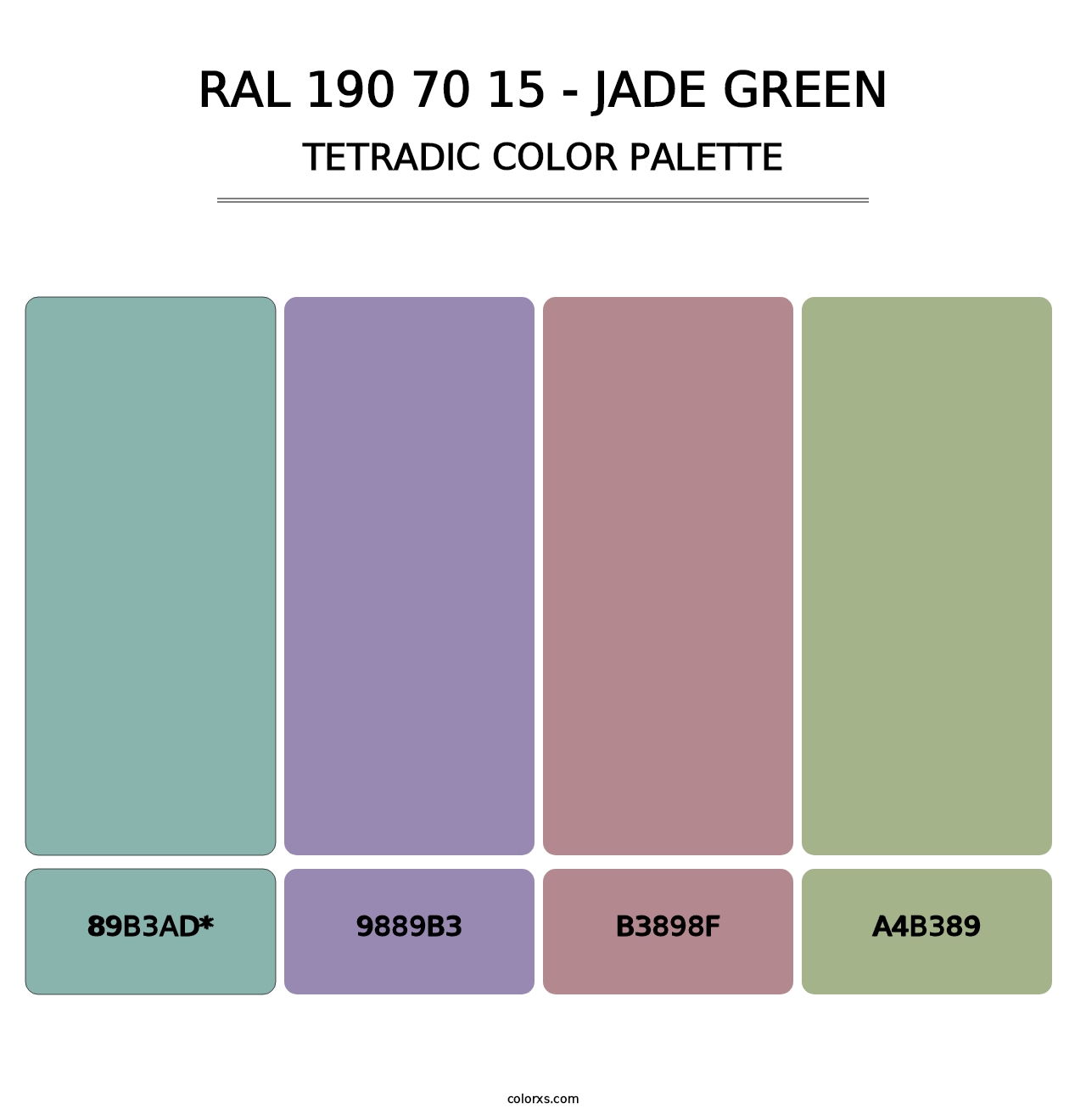 RAL 190 70 15 - Jade Green - Tetradic Color Palette
