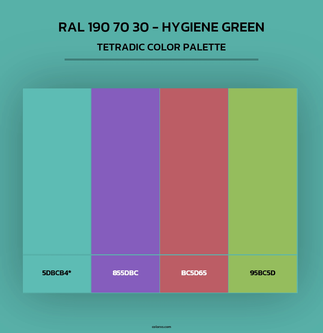 RAL 190 70 30 - Hygiene Green - Tetradic Color Palette