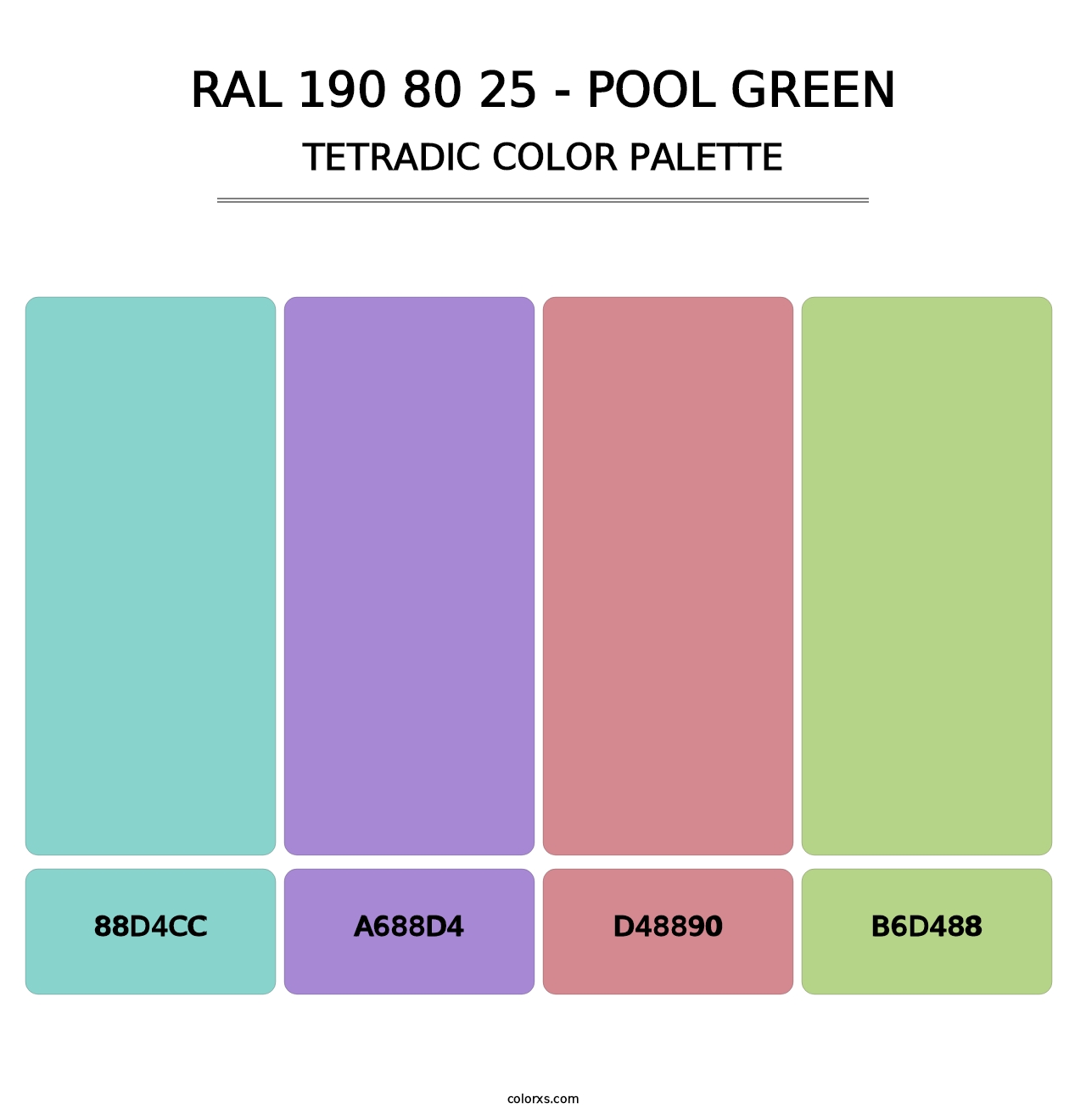 RAL 190 80 25 - Pool Green - Tetradic Color Palette