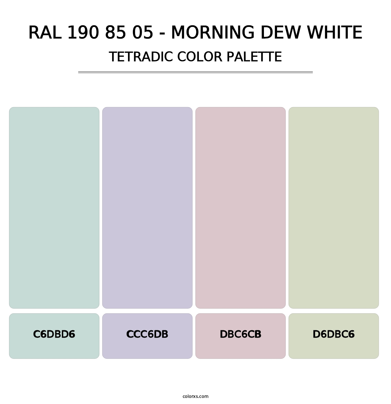 RAL 190 85 05 - Morning Dew White - Tetradic Color Palette