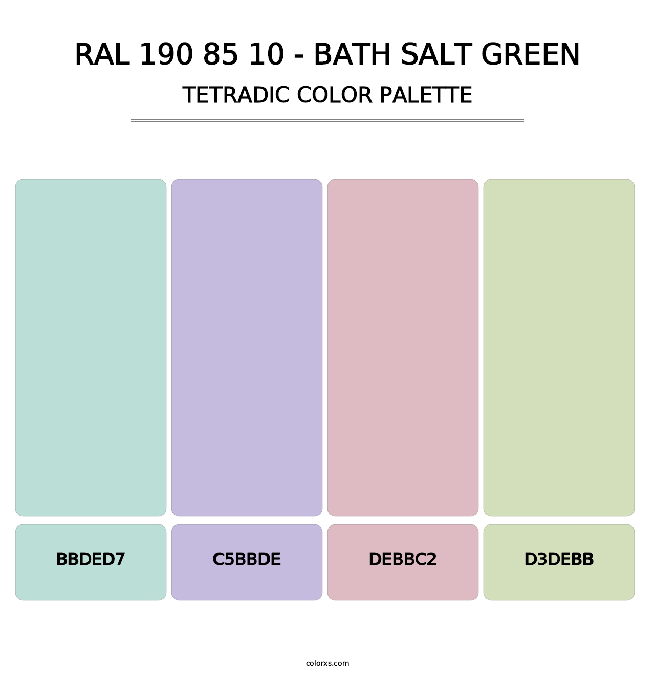 RAL 190 85 10 - Bath Salt Green - Tetradic Color Palette