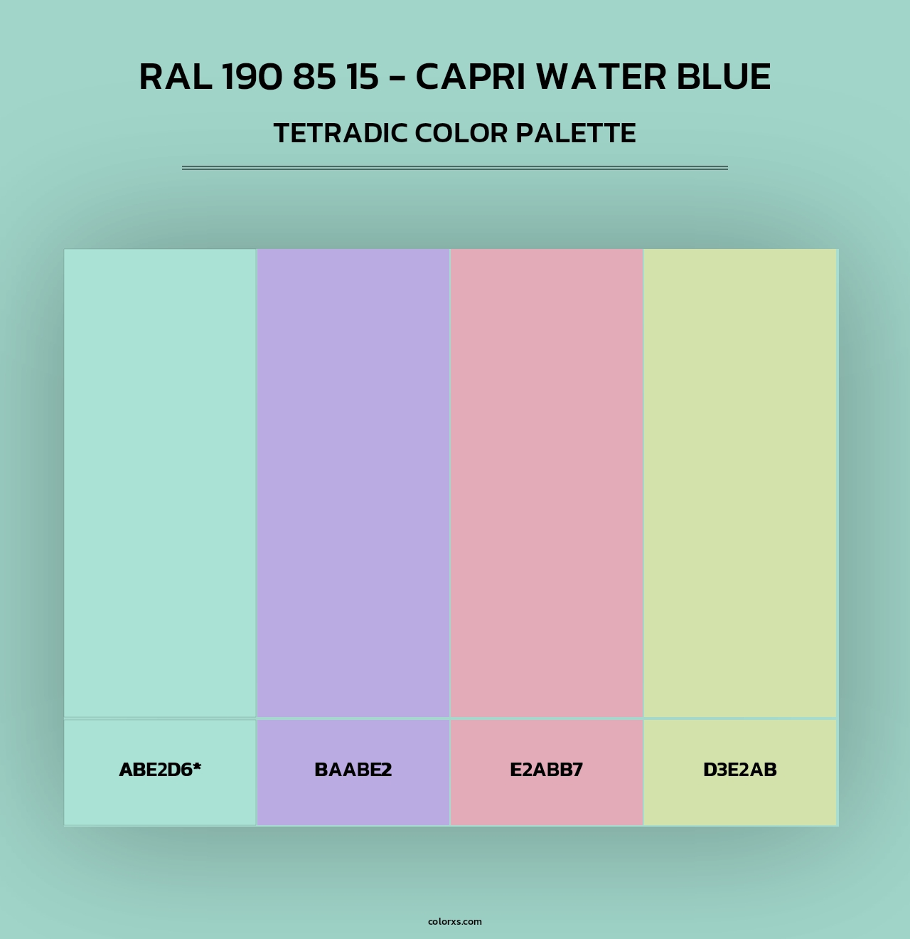 RAL 190 85 15 - Capri Water Blue - Tetradic Color Palette