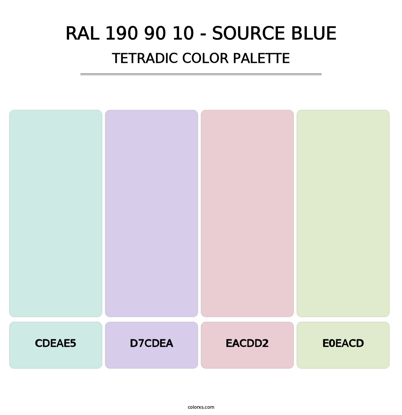RAL 190 90 10 - Source Blue - Tetradic Color Palette