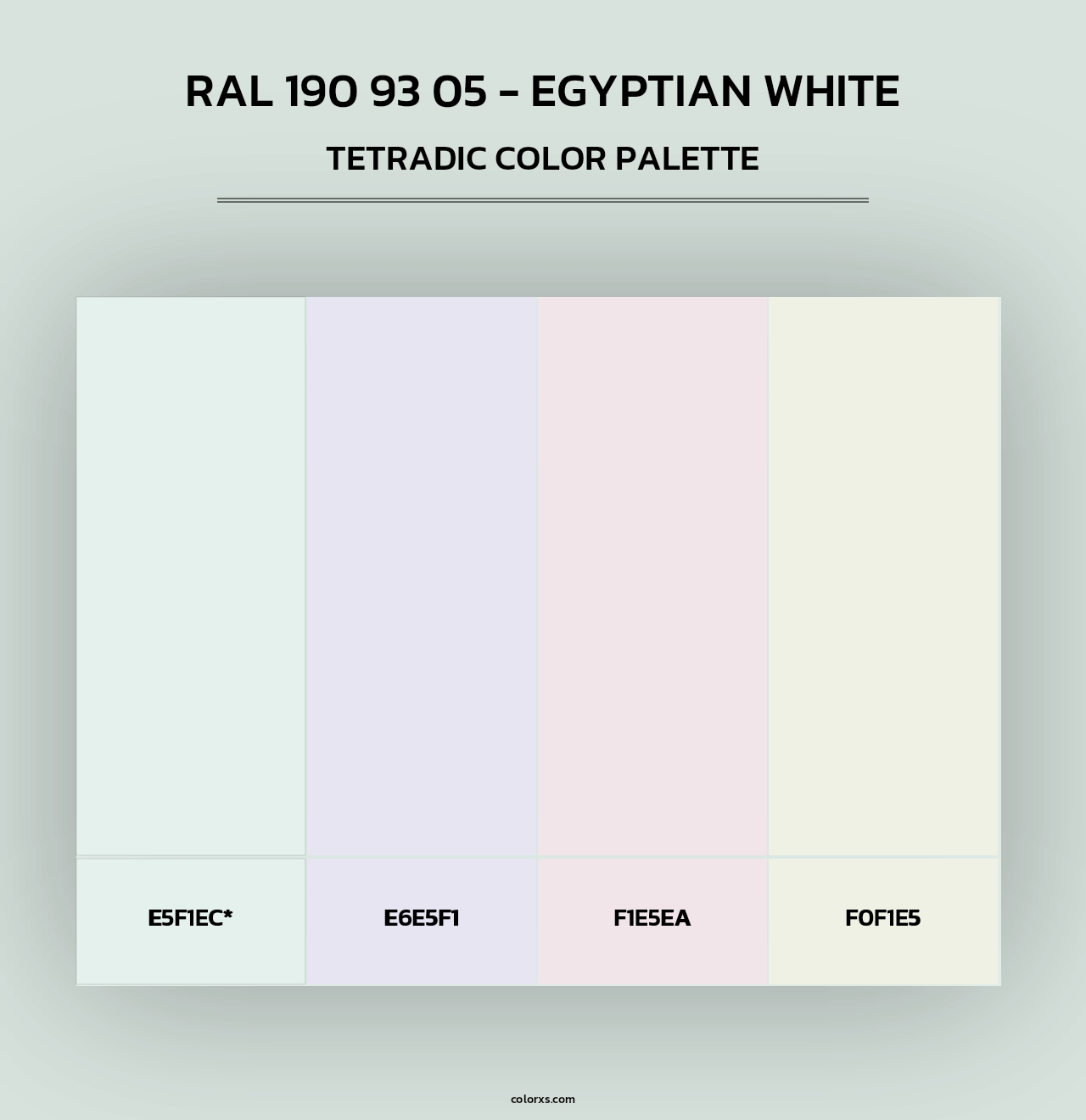 RAL 190 93 05 - Egyptian White - Tetradic Color Palette
