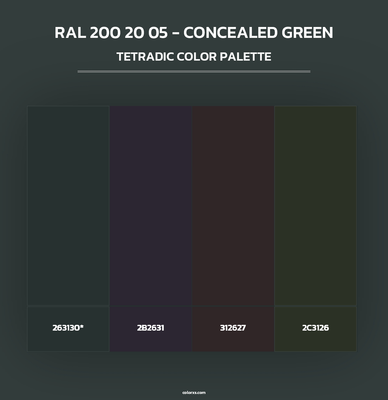 RAL 200 20 05 - Concealed Green - Tetradic Color Palette