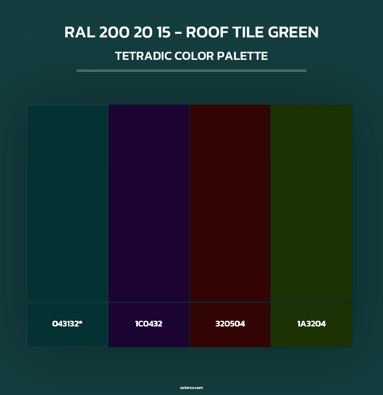 RAL 200 20 15 - Roof Tile Green - Tetradic Color Palette