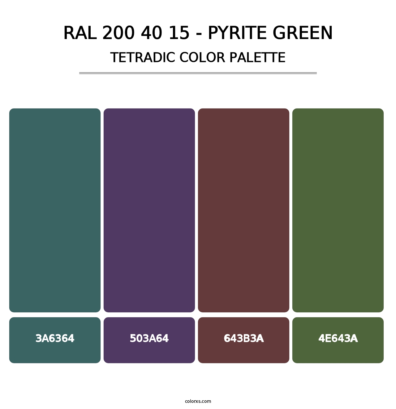 RAL 200 40 15 - Pyrite Green - Tetradic Color Palette