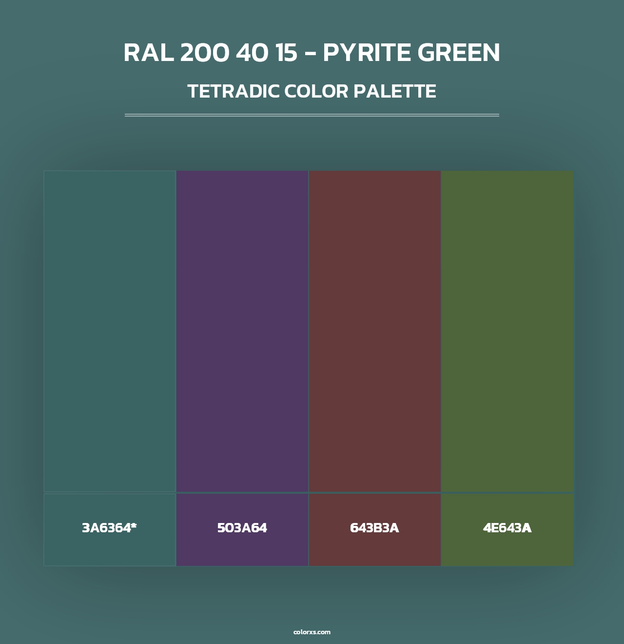 RAL 200 40 15 - Pyrite Green - Tetradic Color Palette