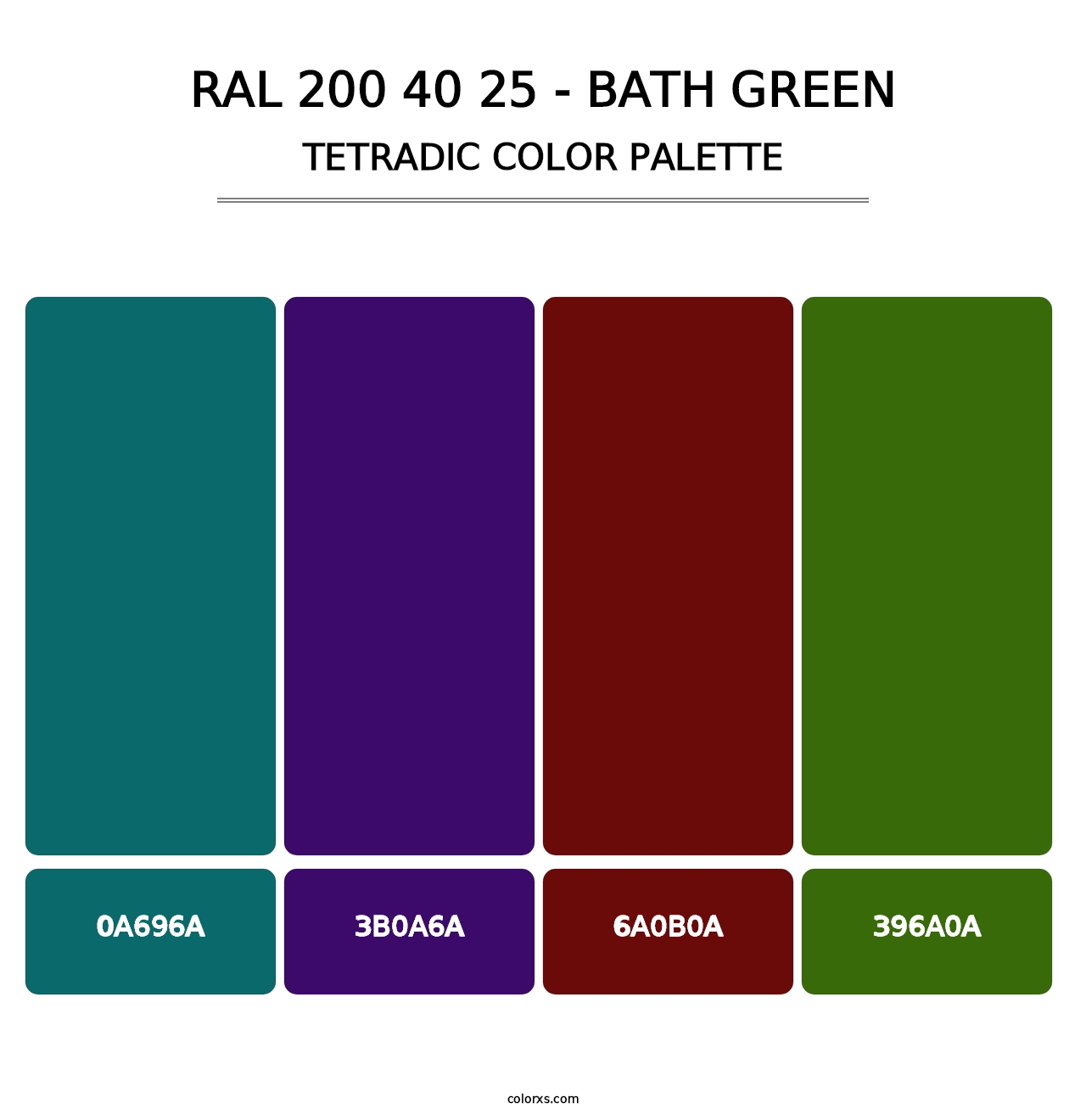RAL 200 40 25 - Bath Green - Tetradic Color Palette