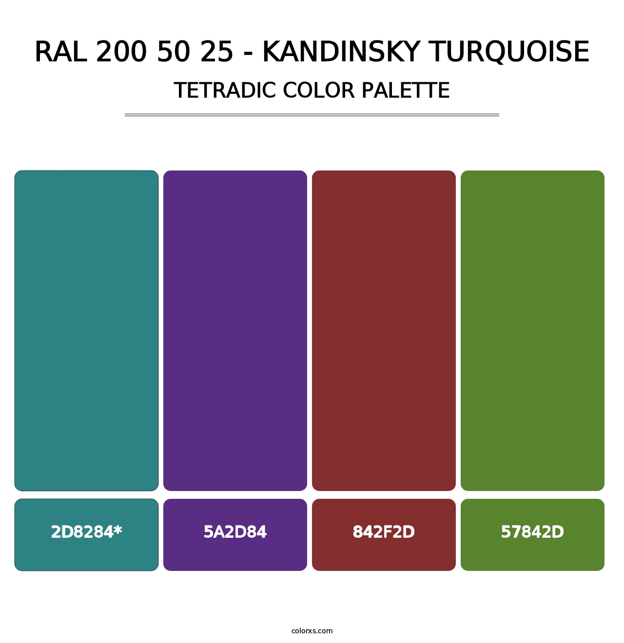 RAL 200 50 25 - Kandinsky Turquoise - Tetradic Color Palette