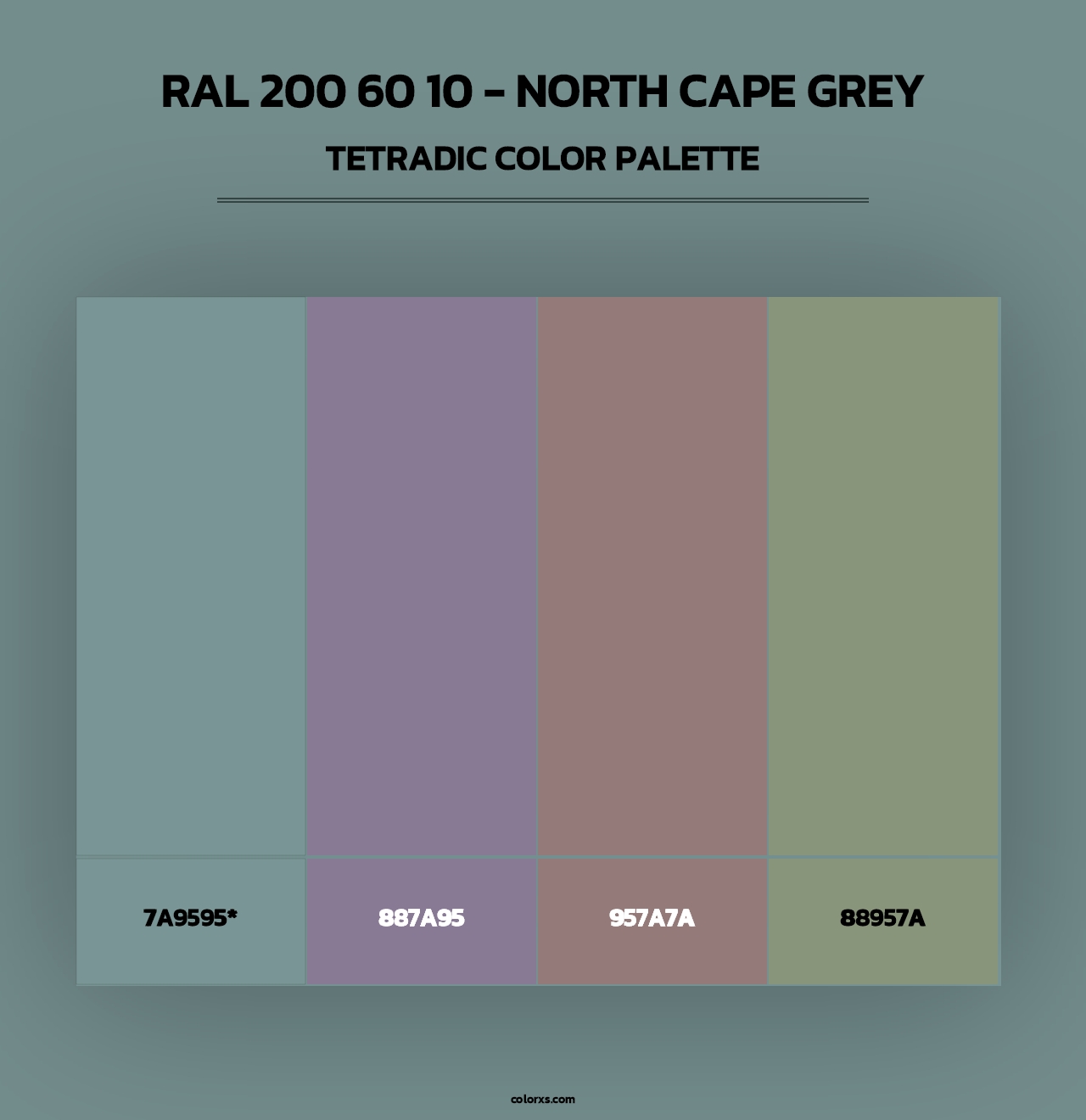RAL 200 60 10 - North Cape Grey - Tetradic Color Palette