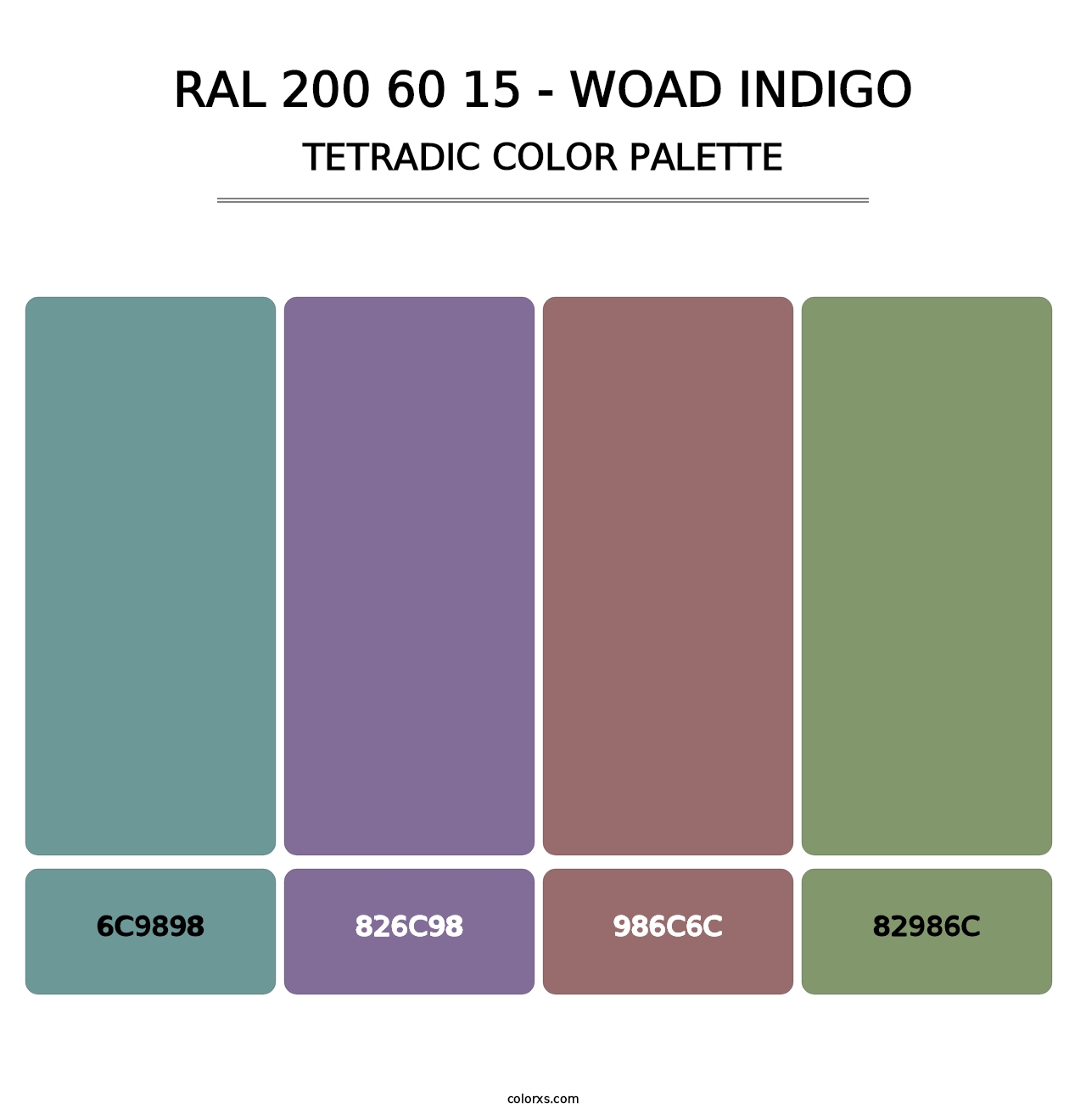 RAL 200 60 15 - Woad Indigo - Tetradic Color Palette