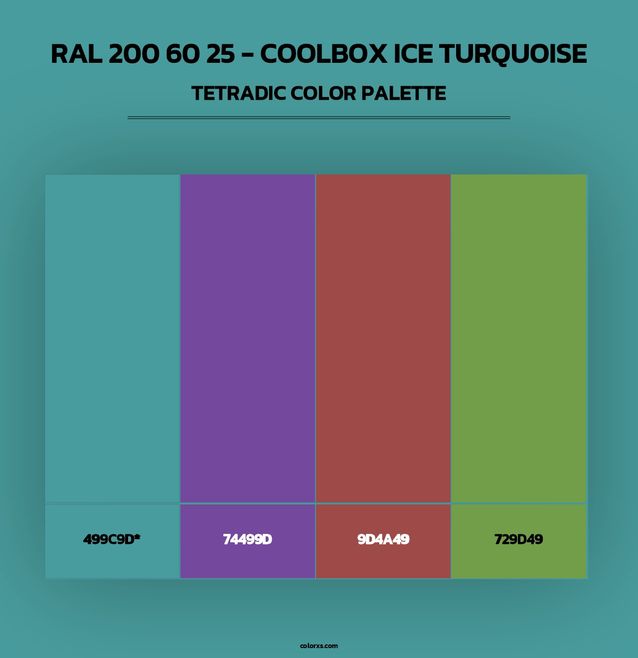 RAL 200 60 25 - Coolbox Ice Turquoise - Tetradic Color Palette