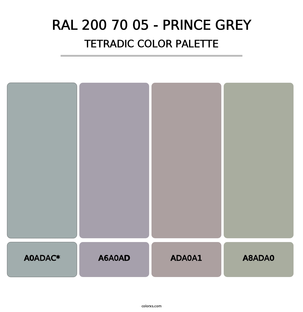 RAL 200 70 05 - Prince Grey - Tetradic Color Palette