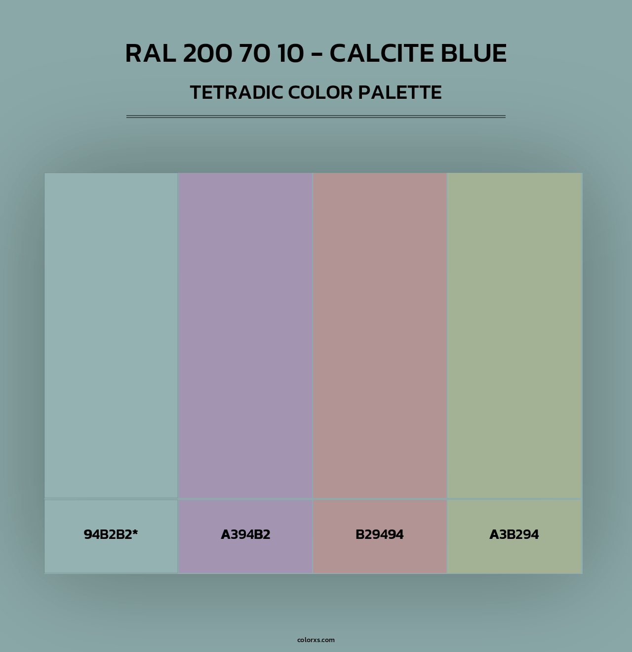 RAL 200 70 10 - Calcite Blue - Tetradic Color Palette