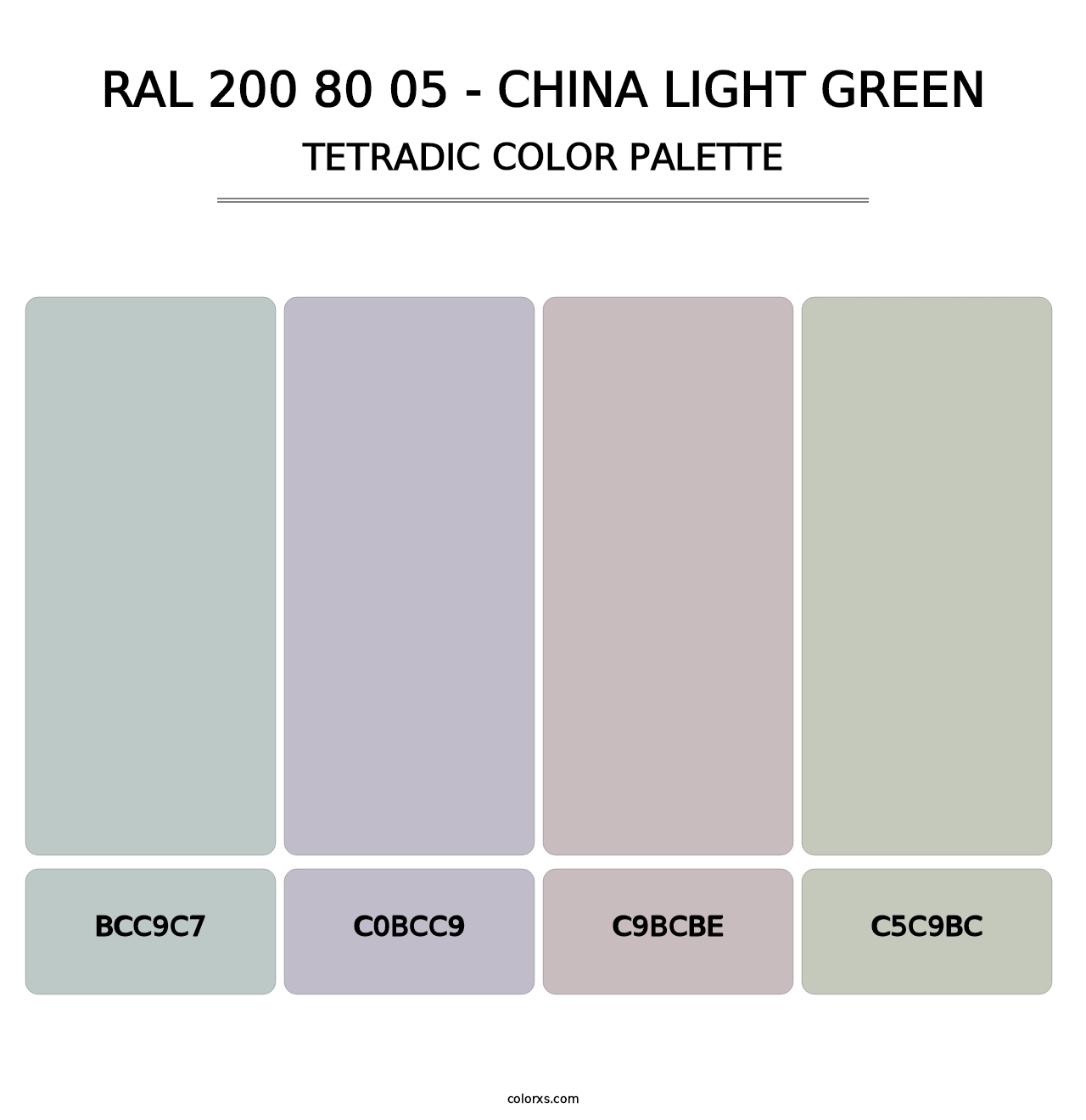 RAL 200 80 05 - China Light Green - Tetradic Color Palette