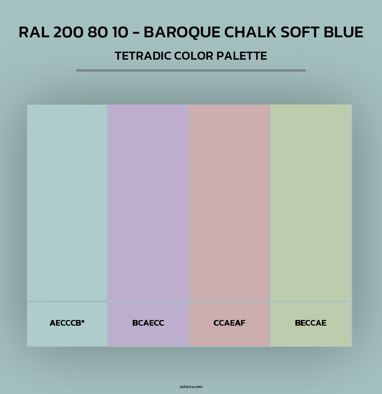 RAL 200 80 10 - Baroque Chalk Soft Blue - Tetradic Color Palette
