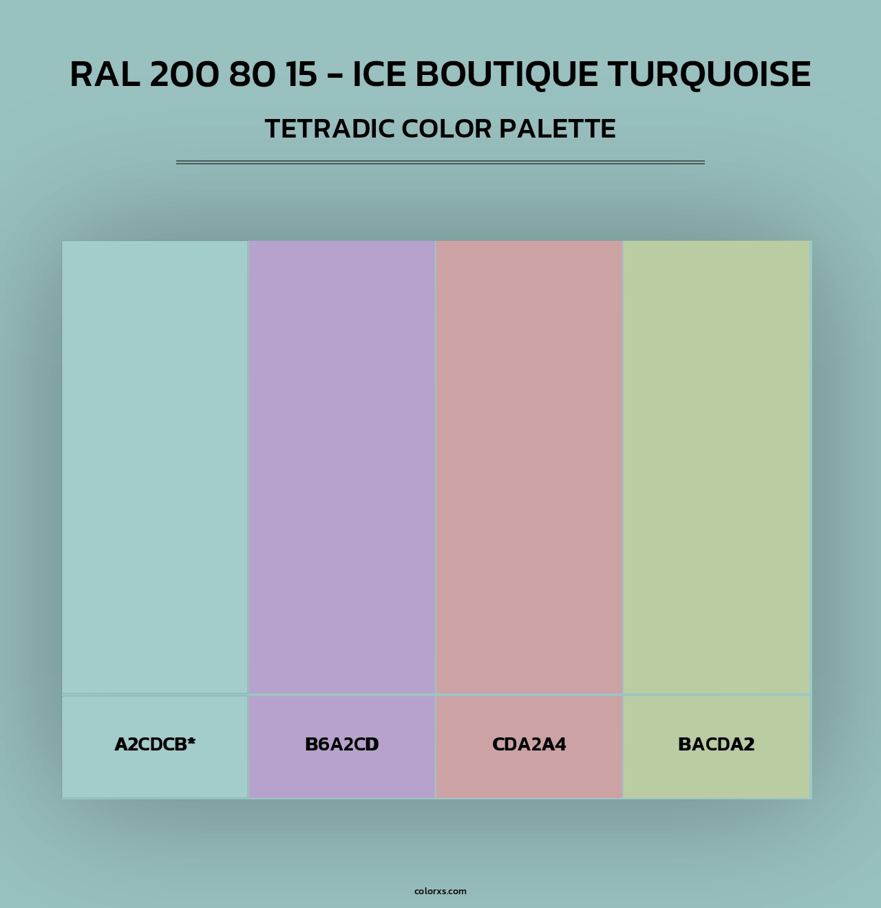 RAL 200 80 15 - Ice Boutique Turquoise - Tetradic Color Palette