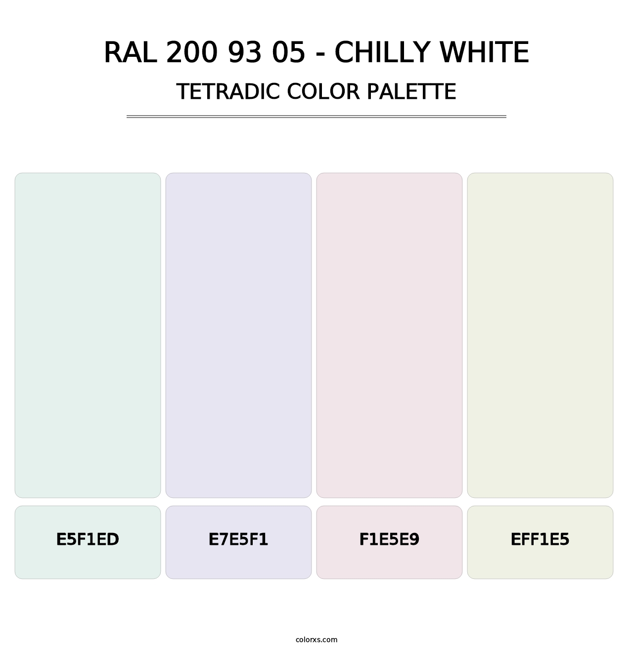 RAL 200 93 05 - Chilly White - Tetradic Color Palette