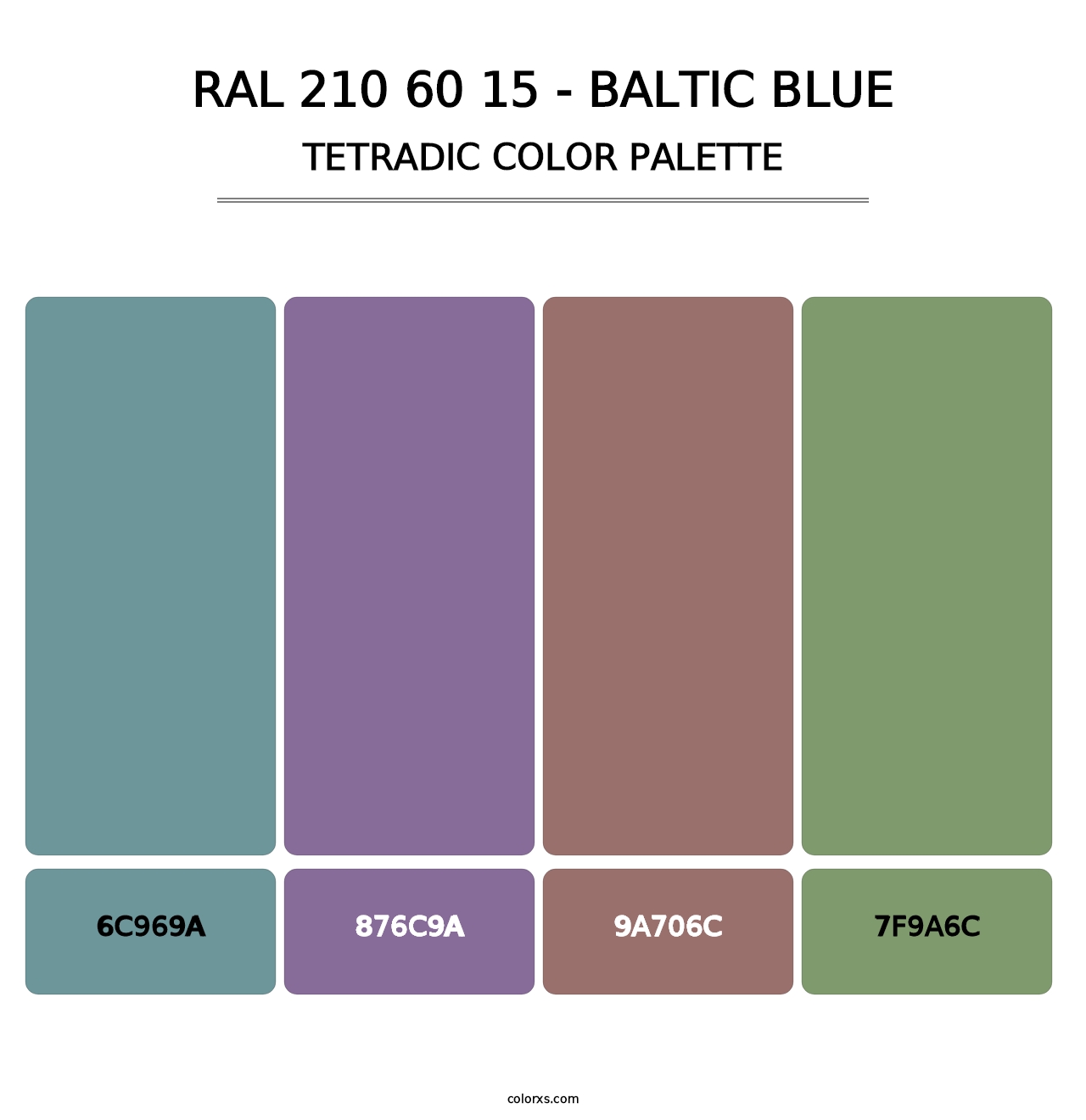 RAL 210 60 15 - Baltic Blue - Tetradic Color Palette