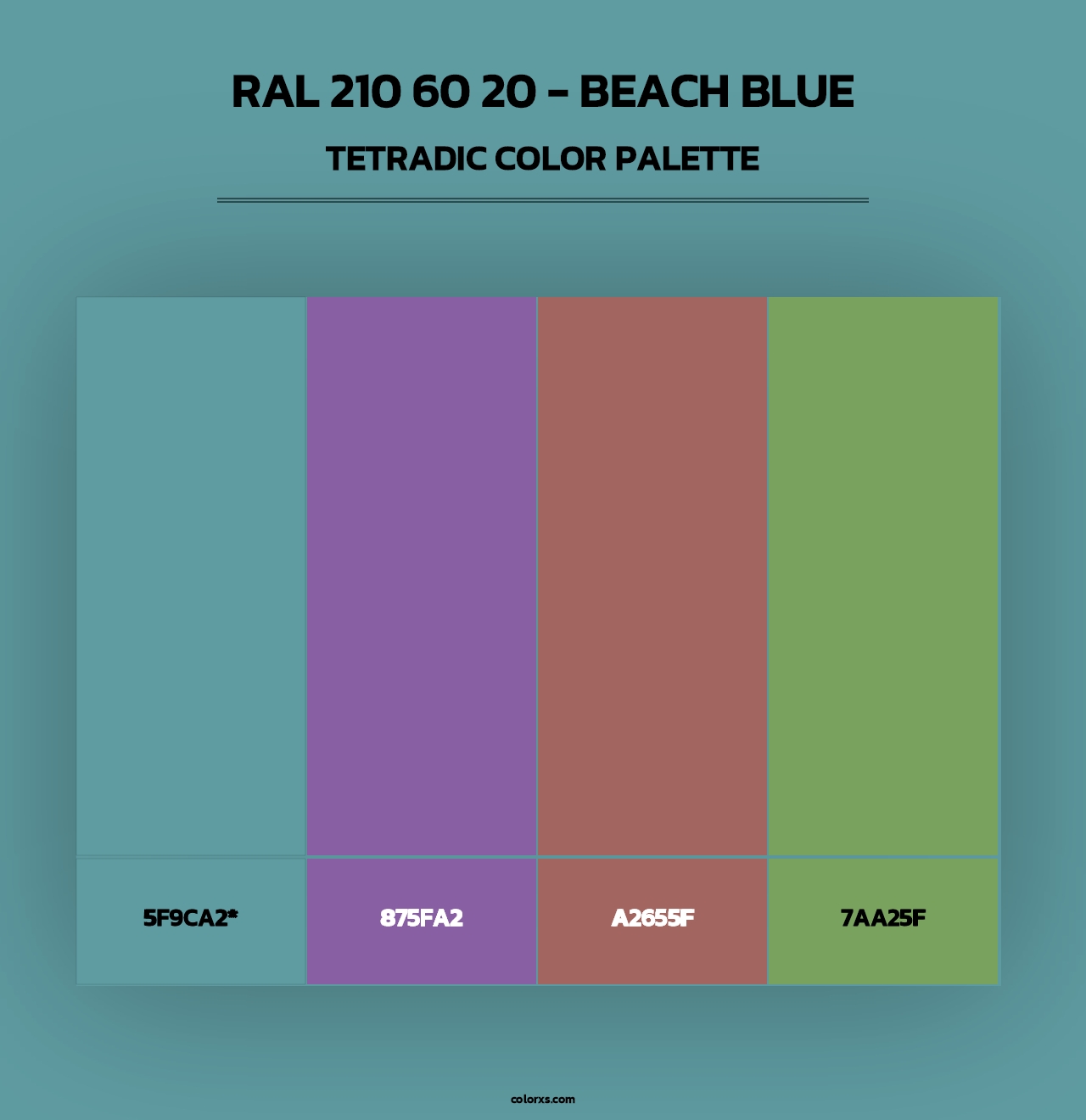 RAL 210 60 20 - Beach Blue - Tetradic Color Palette