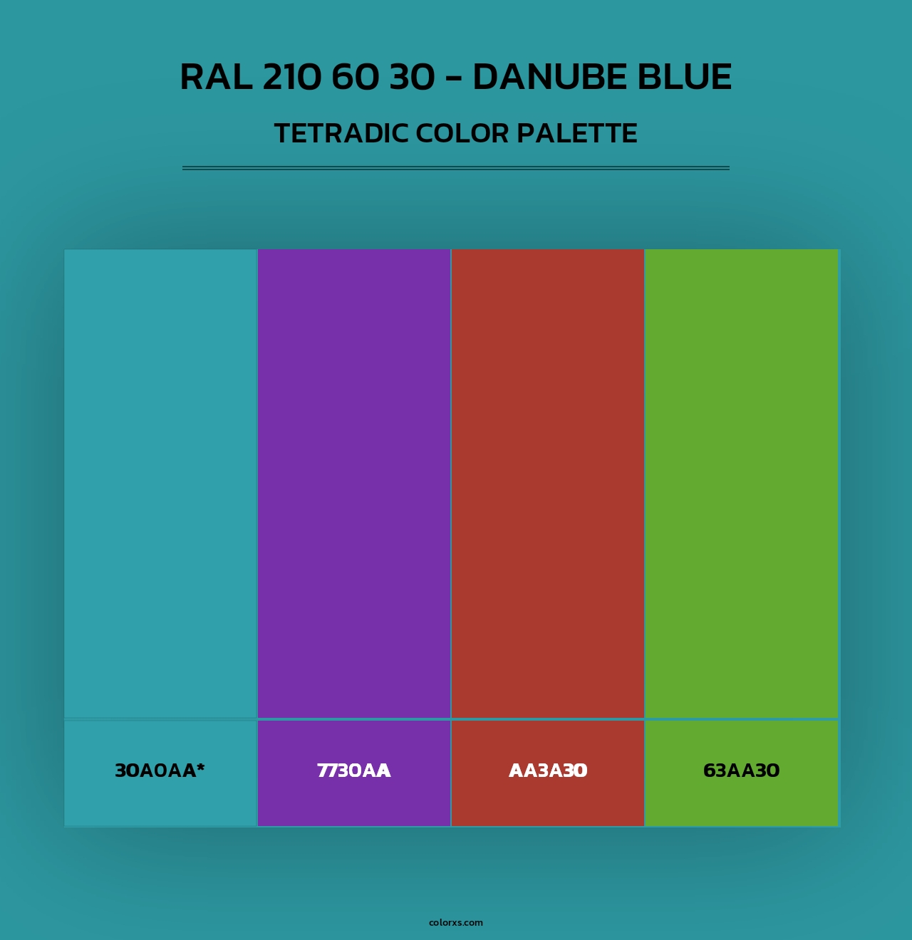 RAL 210 60 30 - Danube Blue - Tetradic Color Palette