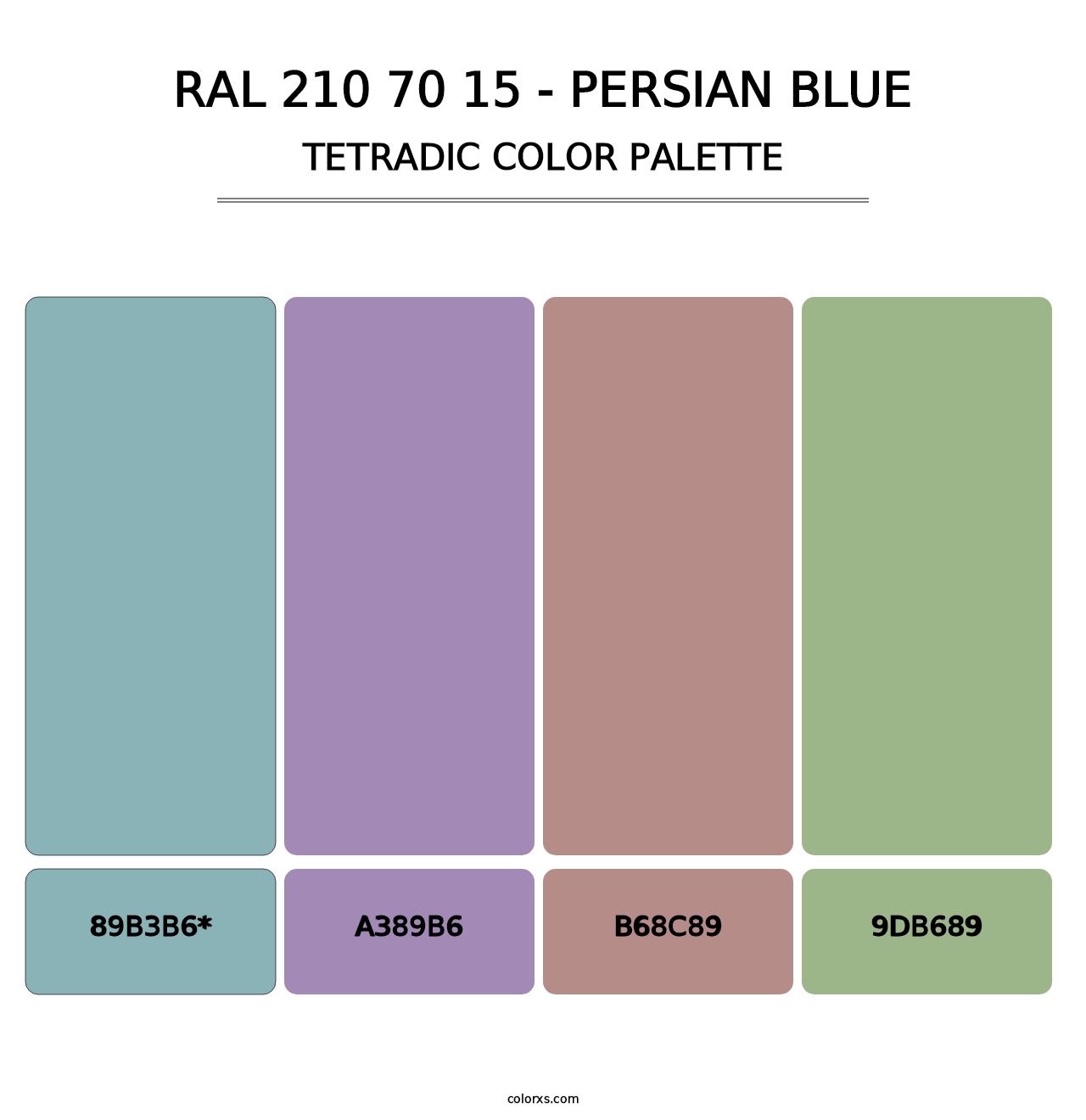 RAL 210 70 15 - Persian Blue - Tetradic Color Palette