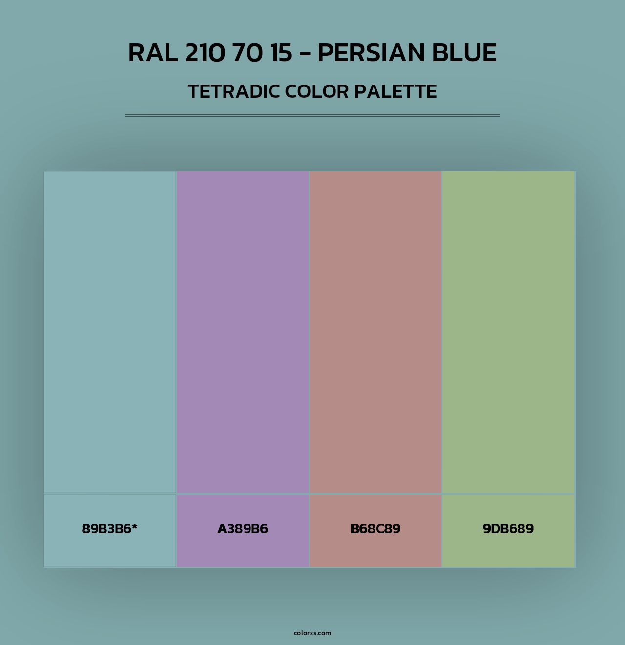 RAL 210 70 15 - Persian Blue - Tetradic Color Palette